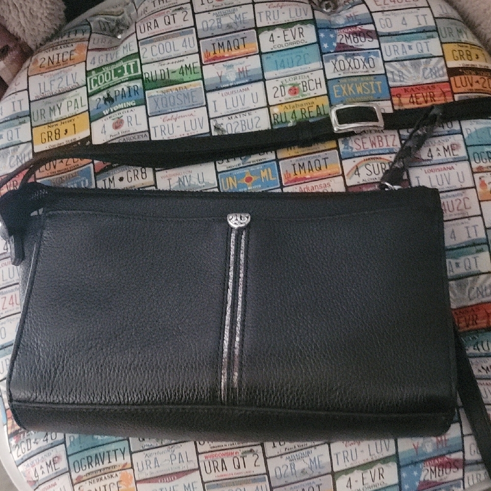 Brighton Black Crossbody Bag with Pebbled Texture